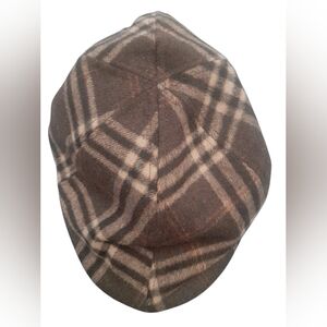 Danier Plaid Wool Blend Newspaper Boy Hat In L/XL